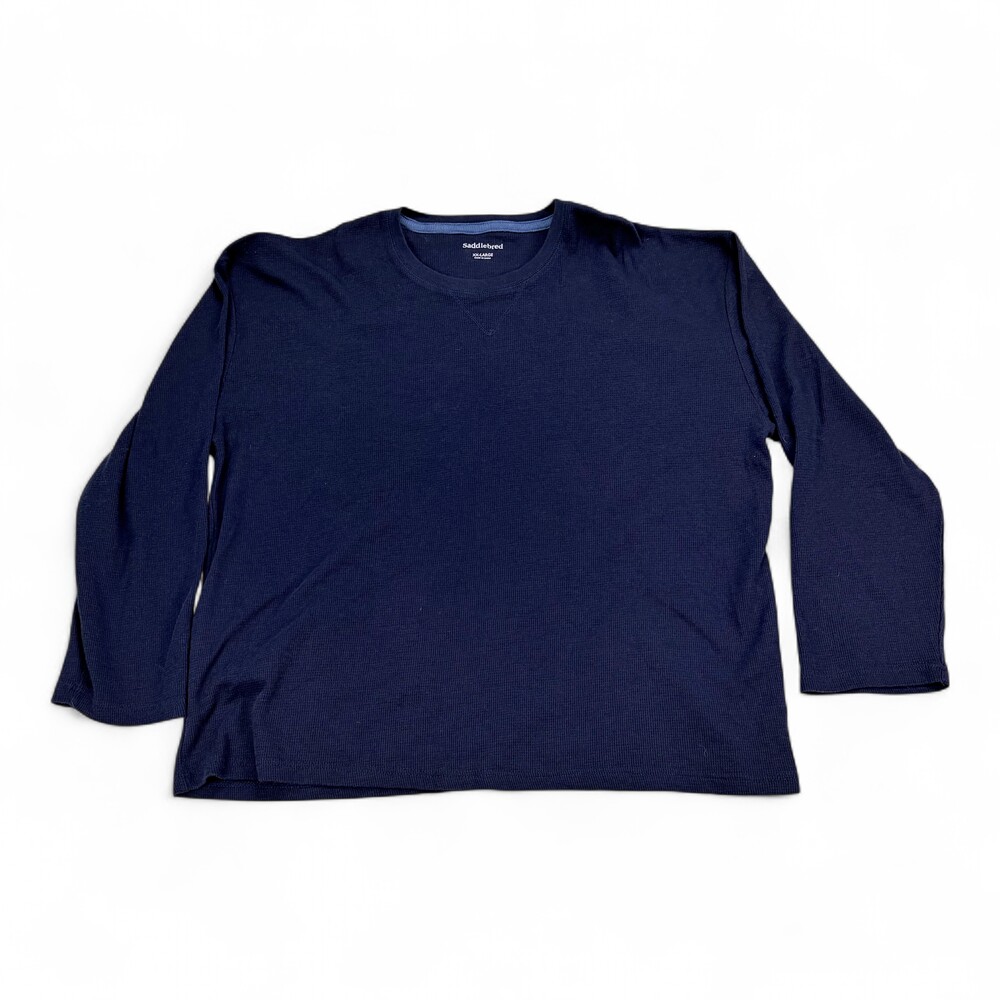 Saddlebred Men's XXL Big & Tall Navy Thermal Long Sleeve Tee